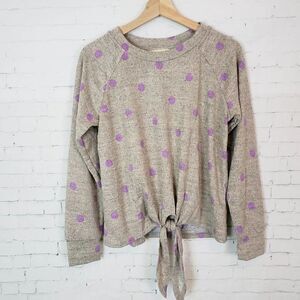 New MINE Boutique Sweater Size S Polka Dot Tie Up